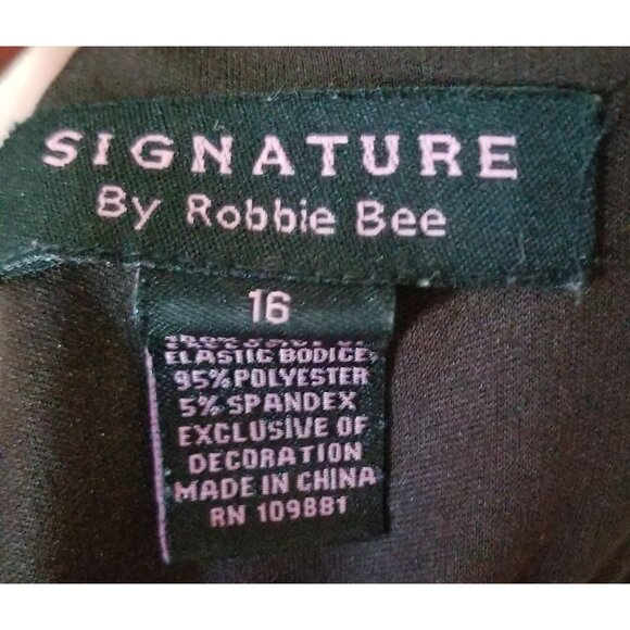 Signature by Robbie Bee Dress Brown Studded Babydoll Sz 16 (XL) Knee Length - Picture 4 of 8